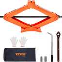 VEVOR Scissor Jack, 2.5 Ton/6613 lbs Scissor Car Jack with 3.7"-17.1" Lifting Range, Heavy Duty Tire Changing Kit, Includes Ratchet Wrench, Lug Wrench & Socket, Fits Most Cars Trucks Sedans SUV MPV