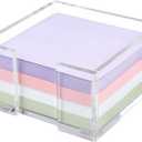 Acrylic Sticky Note Holder, 3 x 3 Crystal Clear Acrylic Notepad Holder Acrylic Sticky Note Dispenser for Dorm Room and Office Desk Organizer