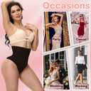 Thong Shapewear Tummy Control, High Waist Underwear Panties Super Comfort Womens Thong Underwear (Black, S)