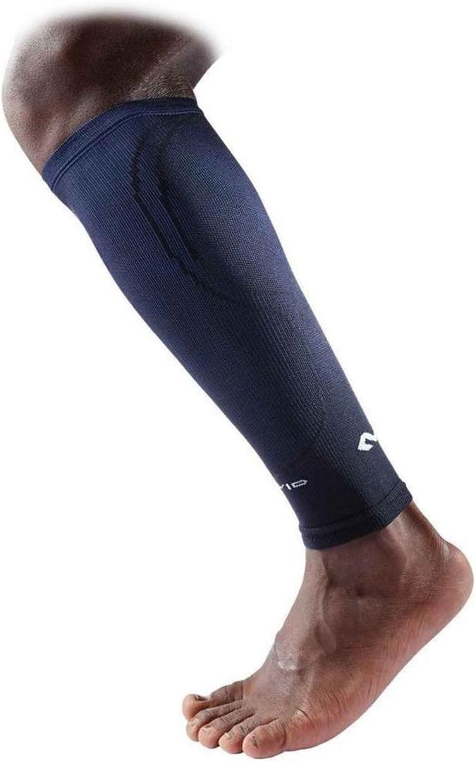 McDavid Elite Compression Recovery Calf Sleeves (Large, Black/Alt Blue)