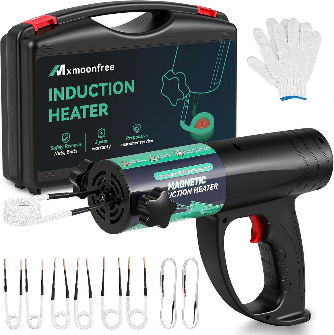 Induction Heater Bolt Removal, 1500W Induction Bolt Heater Tool with 8 Coil and Rugged Carrier Case to Safely Remove Nuts, Bolts, Screw