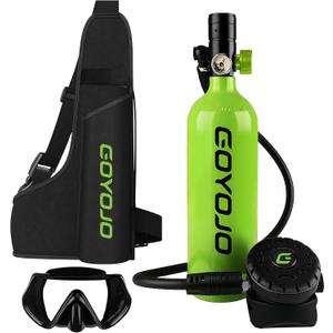 GOYOJO Mini Scuba Tank, Portable Diving Lung Air Tank with DOT Certified, Refillable Emergency Backup Pony Bottle for Snorkeling, Underwater Breathing, Training