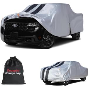 Ford Maverick Truck Cover Custom Fit 2022-2026 Crew Cab Short Bed(4.5') with Door Zipper, 10 Layers Outdoor Heavy Pickup Truck Cover Waterproof All Weather, Wind Dust Sun Protector.