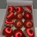 Satin Christmas Balls Ornaments, Silk Christmas Hanging Ball Decorations, 12Pcs 3.15" Luxury Vintage Christmas Tree Decor for Xmas Holiday Wedding Party, Package (RED)