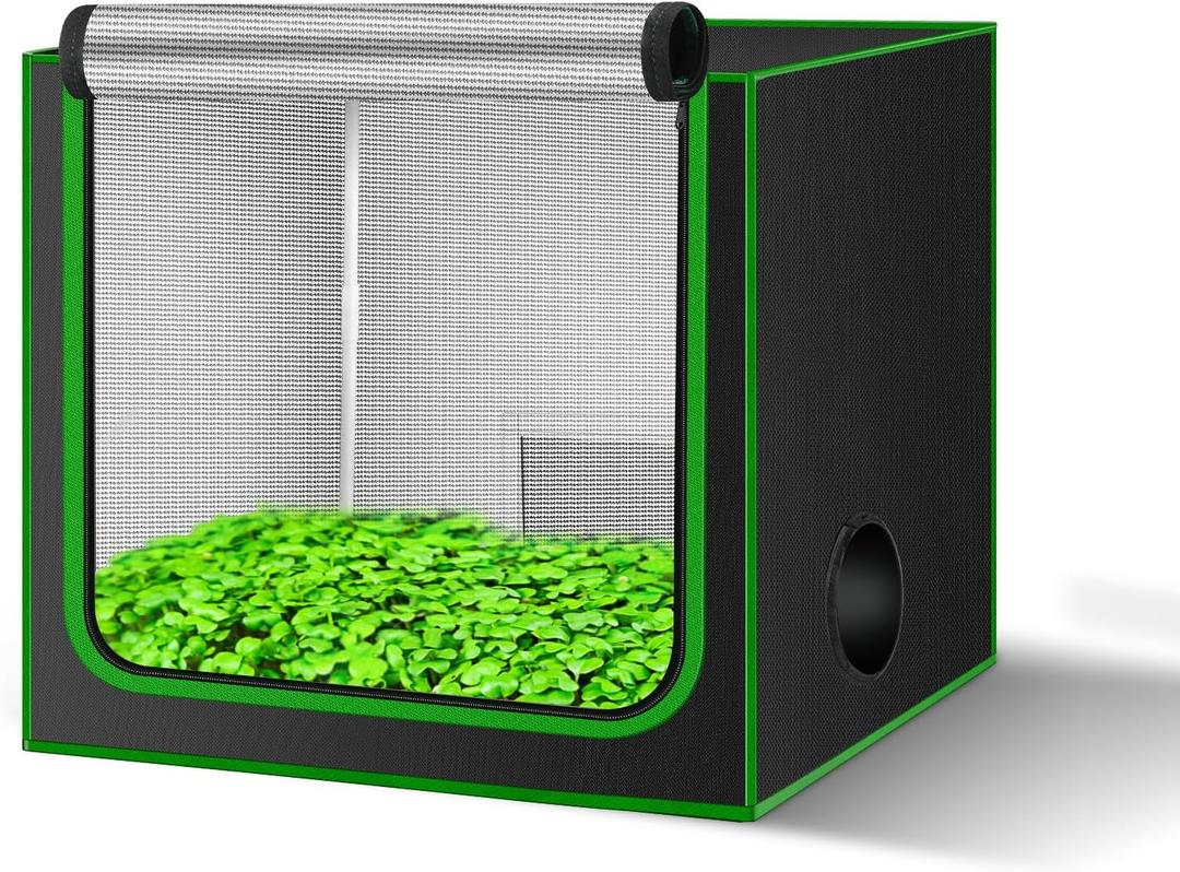 MELONFARM Small Grow Tent for Aerogarden24x16x20 Hydroponics Growing System Highly Reflective 600D Diamond Mylar Canvas with Ventilation window and Floor Tray for Hydroponic Indoor Plant Growing