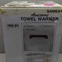 SAMEAT Heated Towel Warmers for Bathroom - Large Towel Warmer Bucket, Wood Handle, Auto Shut Off, Fits Up to Two 40"X70" Oversized Towels, White