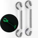 TAILI Shower Grab Bar Glow in The Dark, 2 Pack 16.8 in Grab Bars for Bathtubs and Showers,Shower Handles Shower Rails for Seniors and Elderly,Bathroom Safety Grip Removable No Drilling Waterproof Grey