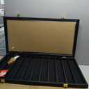 Jenseits Necklace Organizer Box, Tray with Clear Lid, Velvet Dustproof Necklaces Holder Storage Display Case, 20 Hooks Glass Top Jewelry Tray Drawer Insert for Pendant Bracelet (1-Black)