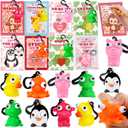 28 Pack Valentines Day Cards for Kids Classroom Valentines Day Gifts for Kids School with Poping Eye Animals Keychain Valentines for Class Valentines Exchange Cards Party Favors Exchange Gift Set