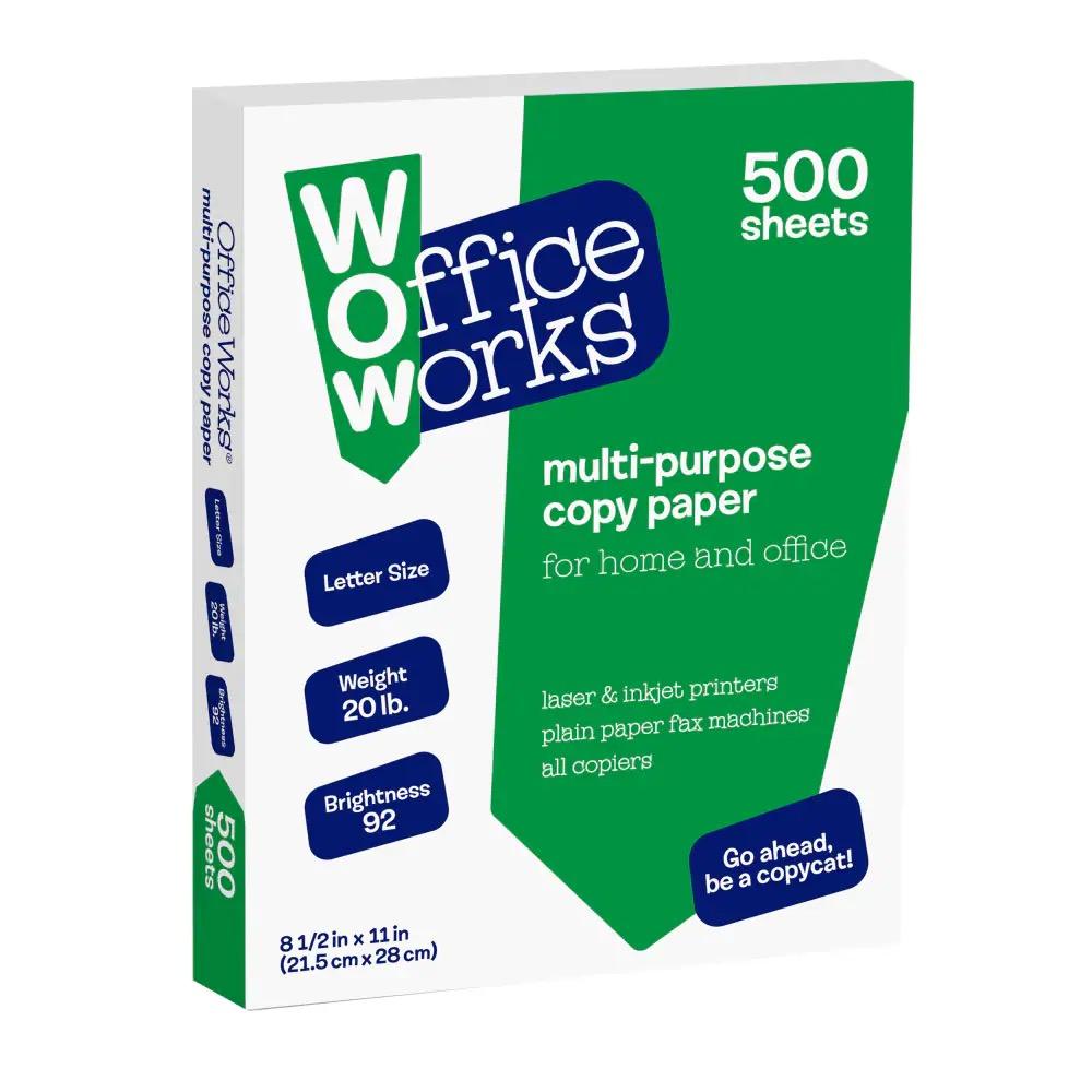 OfficeWorks Multi-Purpose Copy Paper - White, 2 Pack
