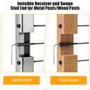 20 Pcs 1/8 Inch Black Cable Railing Hardware, 316 Stainless Steel Invisible Straight Bar Connectors with Hex Wrench for Deck Stair Railings for 2"x2" Wood Metal Post Deck Cable Railing Kit