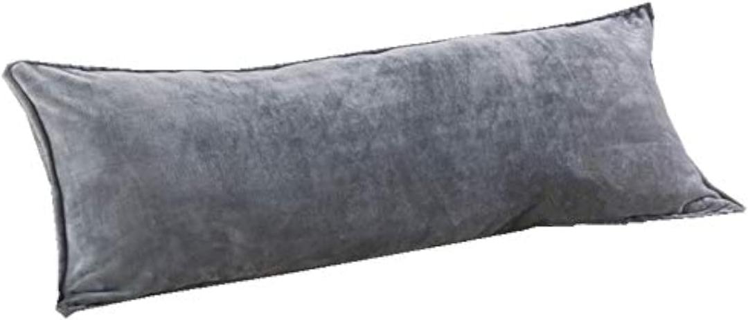 Warm Fleece Body Pillow Cover Only Long Pillowcase, 17.5 x 47 Inch, Light Gray