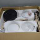 Vintage Milk Glass Pendant Light, Mid Century Wood Chandelier with Rustic Farmhouse Design, 4-Light Hanging Fixture for Kitchen Island, Dining Room, Bedroom Stairwell