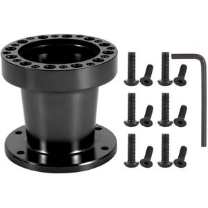 Acouto Steering Wheel Hub Spacer 3inch Car Steering Wheel Extension Spacer Aluminium Steering Wheel Hub Adapter Spacer Kit (Black)