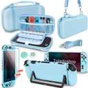 Toladoshop Carrying Case for Switch 2 (2025), Travel Bag Bundle with 24 Game Card Slots, Shoulder Strap, Wrist Strap, Protective Case and Screen Protectors Accessories, Blue