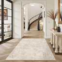 Art&Tuft Non-Slip Runner Rug - 3x5 Runner Rug Washable Low-Pile Rugs Runners, Soft Distressed Carpet Runner for Bedroom Bathroom Kitchen Laundry Living Room, Beige