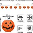 Halloween Lantern String Lights, 8.5Ft Pumpkin Lights with 10 Nylon Pumpkin,Jack O Lantern Decor Lights for Indoor Outdoor Halloween Party Patio Decor