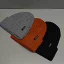 MSDC Beanies Women 3 Pack, Winter Hats for Women Men Fleece Lined Warm for Cold Weather, Beanie for Women Fashion Skull Cap (Black+Gray+Dark Orange)