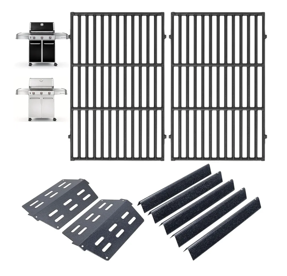 Grill Parts Kit for Weber Genesis 300 310 330 Grill Parts for Weber Genesis E330 E310 S310 S330 EP330 EP310 S320 E320 Grill Parts 7621 Flavorizer Bars 17.5", Genesis 7524 Grates, 7622 Heat Deflector