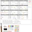 CLEVER CLEAN Large Dry Erase Wall Calendar - 48"x58" 12-month 2026 Undated Reusable Yearly Calendar for Home, Office, School Projects - Jumbo Laminated Task Organizer