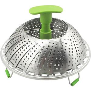 Adjustable Folding Steam Basket, Stainless Steel Vegetable Steamer Stainless Steel Vegetable Steam Basket Strainer and Fruit Basket Folding Expandable Steamers (403 stainless