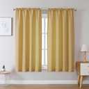 Chyhomenyc Gold Curtains 63 Inch Length 2 Panels, Faux Linen Textured Semi Sheer Light Filtering Soft Airy Rod Pocket Window Treatment Drapes for Living Room Bedroom, Each 40" Wx63 L