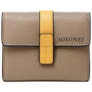 AOXONEL Small Women's Wallet Leather Wallets for Women Rfid Ladies Wallets Trifold Wallet Compact Thin with Card Slots and Zipper Coin Pocket (Khaki)