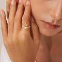 Gold Initial Rings for Women Girls - 18K Gold Plated Adjustable Letter A-Z Initial Ring Dainty Heart Initial Rings for Women Teen Girl Gifts