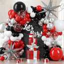 Red and Black Balloons Arch Kit - All-in-1 100Pcs Latex Balloons Gift Set for Graduation 2026,Birthday,Wedding Party Supplies,Elegant Metallic Red Black Garland​
