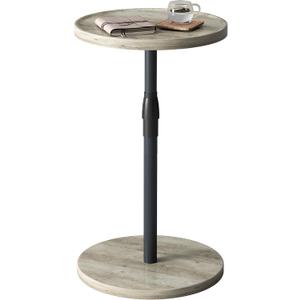 Adjustable End Table, Small Round Side Table, Drink Table for Small Spaces, Pedestal Nightstand for Living Room, Bedroom, Sofa Couch, Oak ET-010QK
