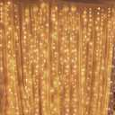 Twinkle Star 300 LED Window Curtain String Light Wedding Party Home Garden Bedroom Outdoor Indoor Wall Decorations, Warm White