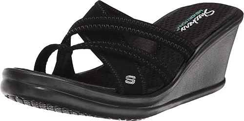 Skechers Cali Women's Rumblers-Beautiful People Wedge Sandal  Black 10