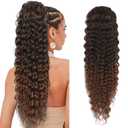 Matriarchs curly Ponytail Extension Drawstring Ponytail for Black Women 20 Inch Synthetic Long Afro Curly Fluffy Ponytail for Daily Use(1b/30)