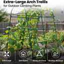 Garden Arch Trellis for Climbing Plants Outdoor, 7 Ft Tall Cucumber Trellis for Raised Bed, Metal Archway Arbor Trellis Support for Vegetables Beans Squash Peas Grape Vines Flowers