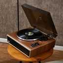 Arkrocket Huygens High Fidelity Bluetooth Record Player with Built-in Speakers Belt Drive Vinyl Turntable with Moving Magnet Cartridge, Bluetooth Input Output and Aux-in (Huygens Walnut)