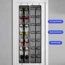 KEEPJOY Over the Door Shoe Organizer, Hanging Shoe Organizer with 4 Hooks,Door Shoe Holder with 14 Mesh Deep Pockets Closet Door Shoe Storage Bag (Grey-2Pack)