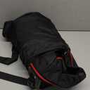 32" Soft-Sided Foldable Wheeled Duffle Bag, 110L Expandable 140L Rolling Travel Bag with Matching Storage Pouch, Updated Black-Red
