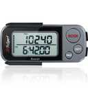 Realalt 3DTriSport 3D Walking Pedometer with Clip & Strap, Accurate Step Counter with 30-Day Memory, Distance in Miles/KM Large Display Perfect for Seniors & Beginners eBook Included - Grey/Black