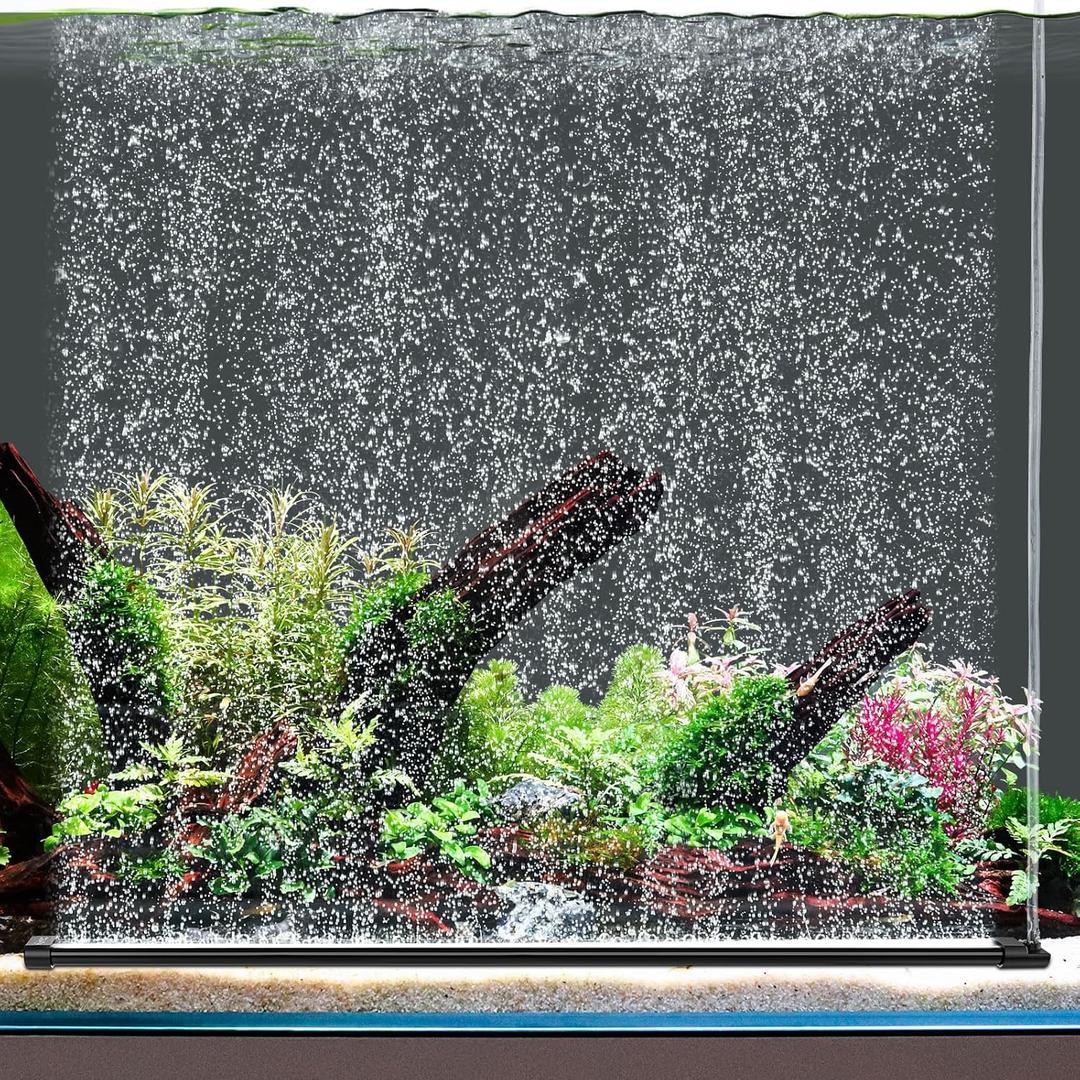 hygger Aquarium Bubble Curtain Wall, Quiet Fish Tank Air Stone with Accessories, High Dissolved Aquarium Bubbler Oxygen Diffuser Decoration for Freshwater & Saltwater (29.5-IN Long)