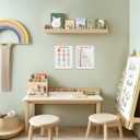 2 PCs Number Shapes Poster, Playroom Decor, Toddler Learning Posters, Toddler Room Decor, Nursery Art, Educational Hanging Wall Decor Alphabet Banner Paintings Wall Decor, Classroom Homeschool Decor