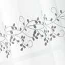 SLEEP ZONE Sheer Curtains for Living Room and Bedroom, Embroidered Sheer Curtains White Sheer Curtain 52 84 inches Long of 2 Panels, White Twig