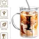 Personalized Extra Large Glass Drinking Cup With Lid Straw Funny For Women Cup Regalos Para Mujer Teen Girl Gifts Trendy Stuff Iced Glasses Tumbler Must Haves For Women Home Essentials