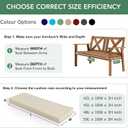 Summsun Outdoor Bench Cushion: Waterproof and Fade Resistant Patio Furniture Cushions - Non-Slip Bench Pad Cushion with Removable Cover for Garden Swing Porch Sofa Settee, 48 x 18 x 3 Inch, Beige