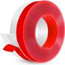 Weather Stripping Self Adhesive Door Draft Stopper Flexible Shower Door Bottom Seal Silicone Seal Strip for Sliding Glass Windows Side Gaps (Transparent, 2 Inch Wide x 40 Feet Long)