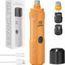 Dog Nail Grinder with 2 LED Light,3-Speed Rechargeable Dog Nail Trimmer, Upgraded Powerful Electric Dog Toe Nail File Quiet Painless, Paws Grooming for Small Medium Large Dogs -Orange