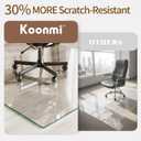 Koonmi Tempered Glass Chair Mat 46"x46" - Premium Office Chair Mat for Hardwood Floors & Low-Pile Carpet with 4 Non-Slip Pads - Thick Scratch-Resistant Surface