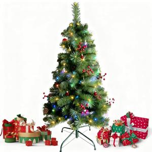 4FT Artificial Christmas Tree - Small Decorated Xmas Tree with Tripod Stand, Easy Setup, for Indoor Use (Green)