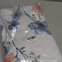 H.VERSAILTEX 100% Blackout Curtains 84 inch Length 2 Panels Set Cattleya Floral Printed Drapes Leah Floral Thermal Curtains for Bedroom with Black Liner Sound Proof Curtains, Stone Blue and Coral