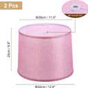 PATIKIL Lamp shades for Table Lamps Set of 2, 11.4" Top x 12.6" Bottom x 9.8" High Drum Lamp shades for Floor Lamps Medium Linen Lampshade Easy Assembly for Lamp Replacement, Pink