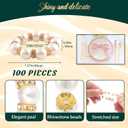 100Pcs Gold Disposable Napkin Rings Imitation Pearl Ring Napkin Holder Delicate White&Gold Beaded Serviette Buckles for Wedding Party Dinner Table Decor and Daily Use